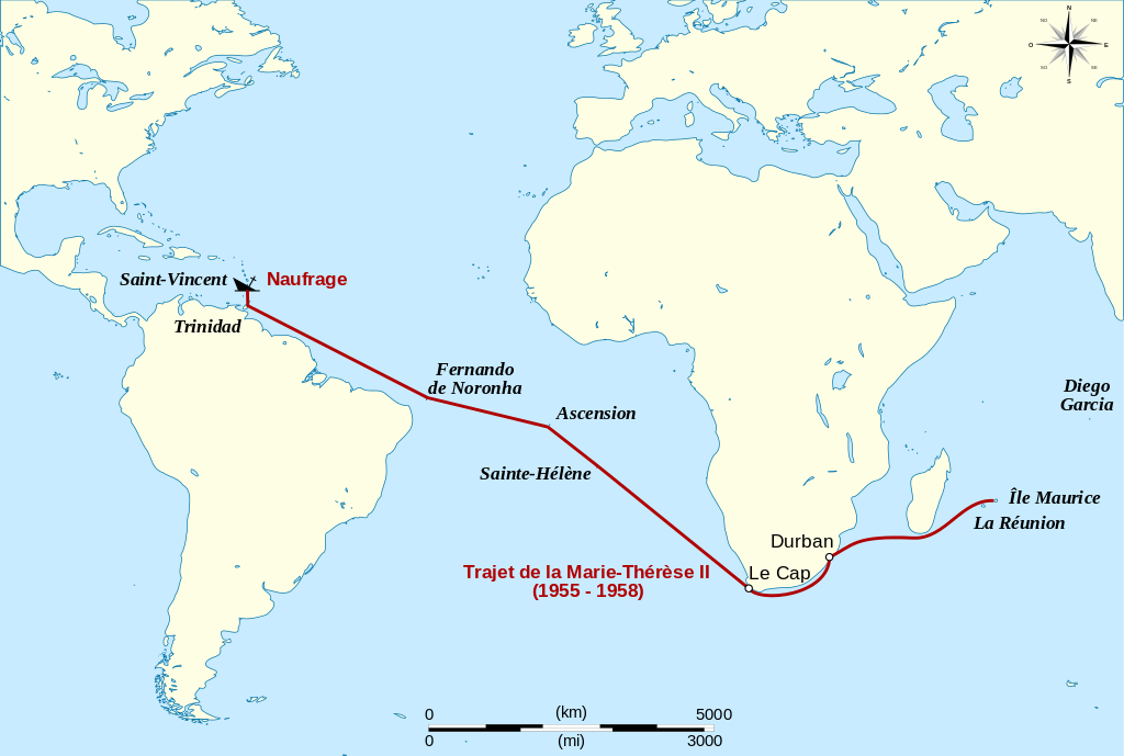 Voyage de Bernard Moitessier sur la Marie-Thérèse II, de 1955 à 1958